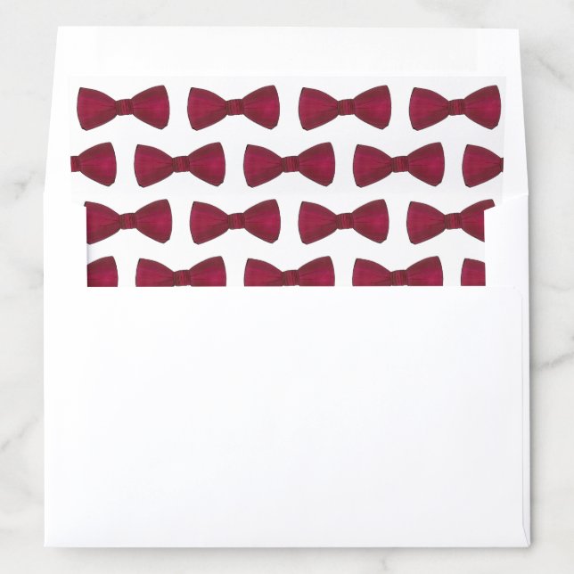 Burgundy Bowtie Wedding Prom Formalwear Fashion Envelope Liner (In Envelope)