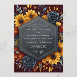 Burgundy Breathtaking Harvest Wedding Invitation