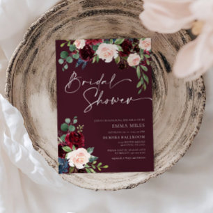 Burgundy Bridal Shower Invitation