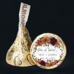 Burgundy Burnt Orange Floral Wedding Love is Sweet Hershey®'s Kisses®<br><div class="desc">These Hershey's Kisses are the perfect favors for weddings and bridal showers!  Featuring pretty burgundy,  burnt orange,  rust floral and greenery with a "love is sweet" heading.  Matching items available in store!  (c) The Happy Cat Studio.</div>