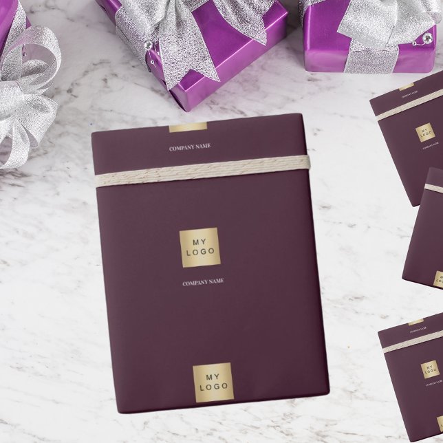 Burgundy business corporate logo wrapping paper (Creator Uploaded)