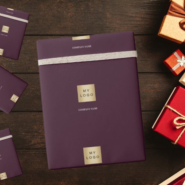 Burgundy business corporate logo wrapping paper (Creator Uploaded)