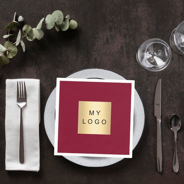 Burgundy business logo napkins (Creator Uploaded)