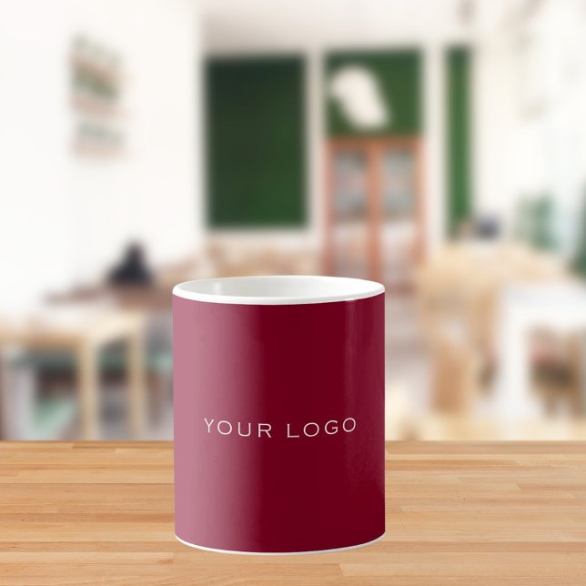 Burgundy business logo rectangular coffee mug (Creator Uploaded)