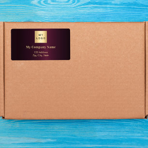 Burgundy business logo return address shipping label