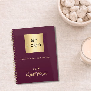 Burgundy Business logo signature 2027 Planner