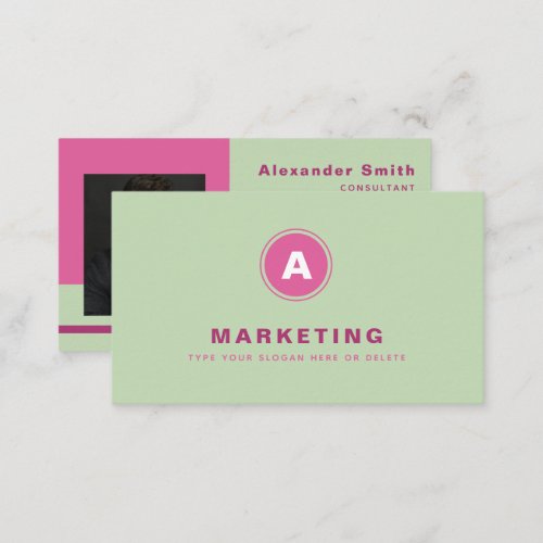 Burgundy Business Marketing Professional Photo Business Card