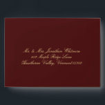 Burgundy Calligraphy Wedding Address Envelope<br><div class="desc">Elegant burgundy wedding address envelope with classic gold calligraphy,  perfect for formal,  luxury,  and timeless wedding stationery suites</div>