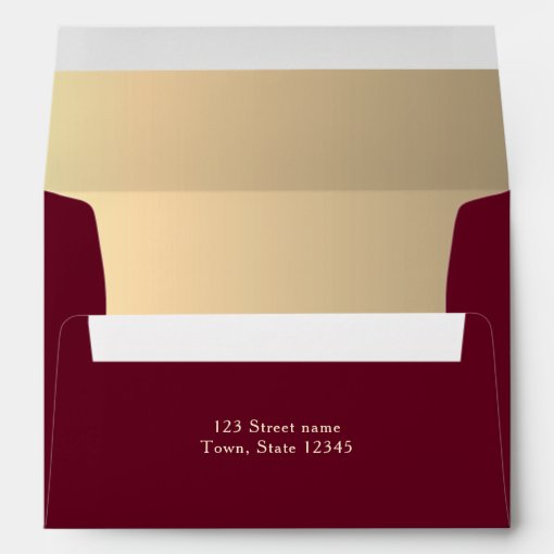 Burgundy Calligraphy Wedding Envelope Zazzle