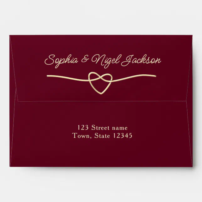 Burgundy Calligraphy Wedding Envelope Zazzle