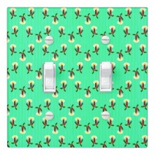 Burgundy candle with Xmas holly Light Switch Cover