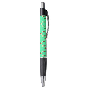 Burgundy candle with Xmas holly Pen