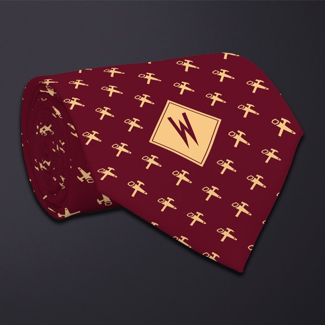 Burgundy Carpenter Tools  Neck Tie (Creator Uploaded)
