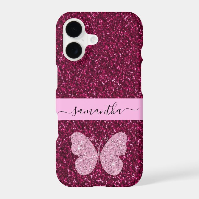 Burgundy Case with personal name and buterfly (Back)