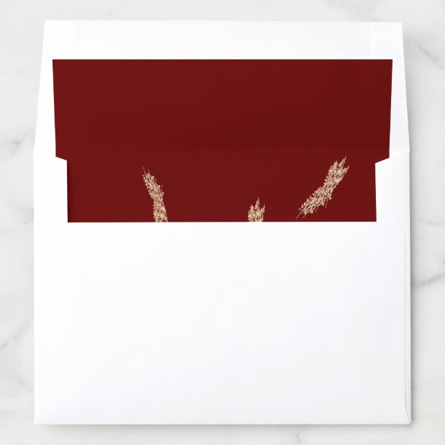 Burgundy Catholic Winter Wedding Envelope Liner (In Envelope)