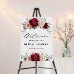 Burgundy Champagne Ivory Bridal Shower Welcome Foam Board<br><div class="desc">Elegant Burgundy Red,  Champagne ivory earthy floral theme bridal shower welcome foam board featuring elegant bouquet of Burgundy,  champagne ivory color roses peonies  and sage green eucalyptus leaves. Please contact me for any help in customization or if you need any other product with this design.</div>
