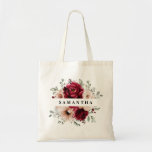 Burgundy Champagne Ivory Mauve Bridesmaids gift Tote Bag<br><div class="desc">Elegant Burgundy Red,  Champagne ivory earthy floral theme wedding bridesmaids gift tote bag  featuring elegant bouquet of Burgundy,  champagne ivory color roses peonies  and sage green eucalyptus leaves. Please contact me for any help in customization or if you need any other product with this design.</div>