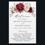 Burgundy Champagne Ivory Mauve Rose Floral Program<br><div class="desc">Elegant Burgundy Red,  Champagne ivory earthy floral theme wedding program card featuring elegant bouquet of Burgundy,  champagne ivory color roses peonies  and sage green eucalyptus leaves. Please contact me for any help in customization or if you need any other product with this design.</div>