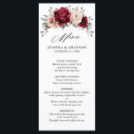 Burgundy Champagne Ivory Mauve Rose Floral Wedding Menu<br><div class="desc">Elegant Burgundy Red,  Champagne ivory earthy floral theme wedding menu featuring elegant bouquet of Burgundy,  champagne ivory color roses peonies  and sage green eucalyptus leaves. Please contact me for any help in customization or if you need any other product with this design.</div>