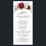 Burgundy Champagne Ivory Mauve Rose Floral Wedding Menu<br><div class="desc">Elegant Burgundy Red,  Champagne ivory earthy floral theme wedding menu featuring elegant bouquet of Burgundy,  champagne ivory color roses peonies  and sage green eucalyptus leaves. Please contact me for any help in customization or if you need any other product with this design.</div>