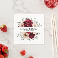 Burgundy Champagne Ivory Mauve Rose Floral Wedding