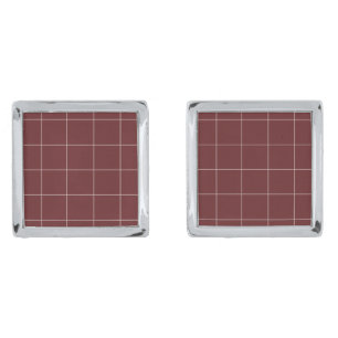 Burgundy Checkered Cufflinks