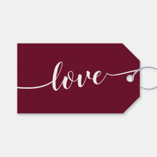 Burgundy Cheers Simple Love Gift Tags