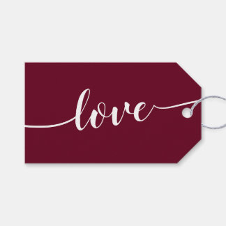 Burgundy Cheers Simple Love Gift Tags