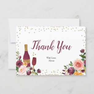 Burgundy Cheers to Love Thank You card