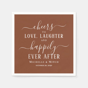 Burgundy Cheers Typography Wedding Custom Napkins