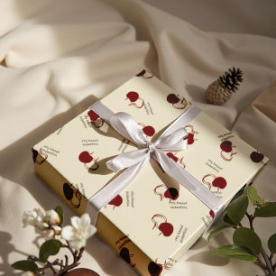 Burgundy Cherries & Sweet Script – Valentine Wrapping Paper