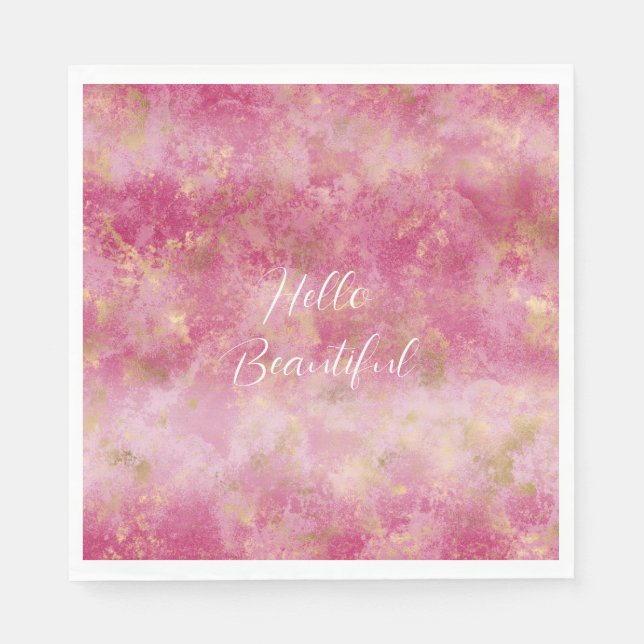 Burgundy Cherry Gold Ombre   Napkins (Front)
