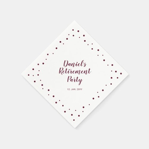 Burgundy Chic Confetti Modern Retirement Party