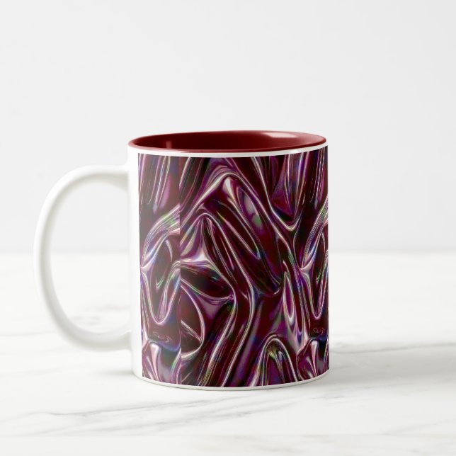 burgundy chrome Two-Tone coffee mug (Left)