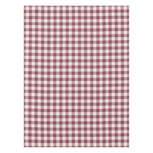 Burgundy Classic Checkered Gingham Tablecloth (Front)
