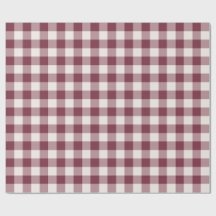Burgundy Classic Checkered Gingham Wrapping Paper