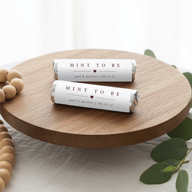 Burgundy | Classic Elegant Personalized Wedding Breath Savers® Mints (Creator Uploaded)