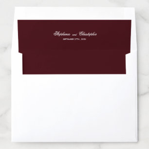 Burgundy Classic Wedding  Envelope Liner