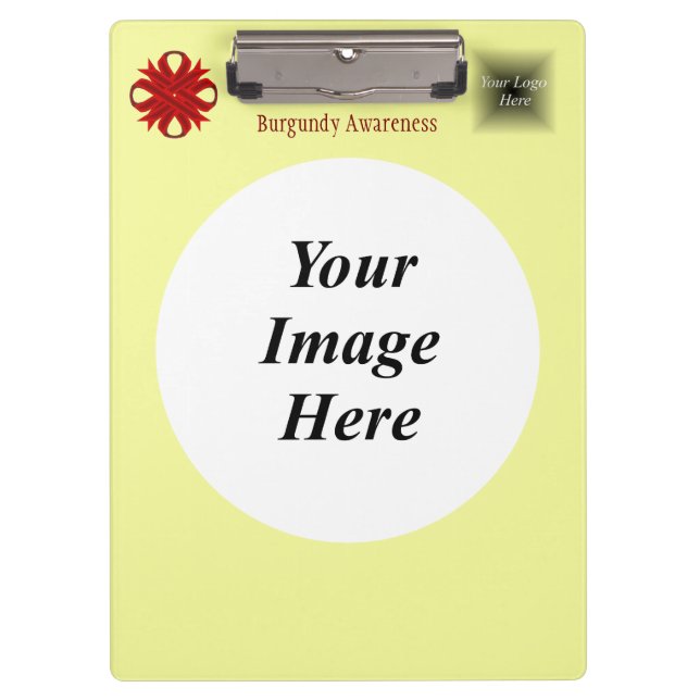 Burgundy Clover Ribbon Template by Kenneth Yoncich Clipboard (Front)