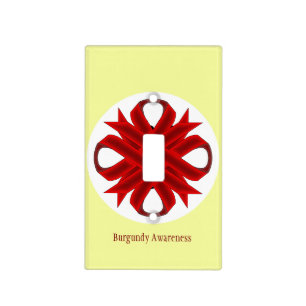 Burgundy Clover Ribbon Template by Kenneth Yoncich Light Switch Cover
