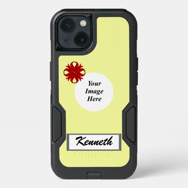 Burgundy Clover Ribbon Template by Kenneth Yoncich Otterbox iPhone Case (Back)
