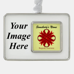 Burgundy Clover Ribbon Tmpl(H-I)by Kenneth Yoncich Christmas Ornament