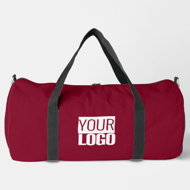 burgundy color- add  logo  duffle bag (Front)