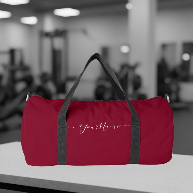 burgundy color-elegant script  duffle bag (Creator Uploaded)