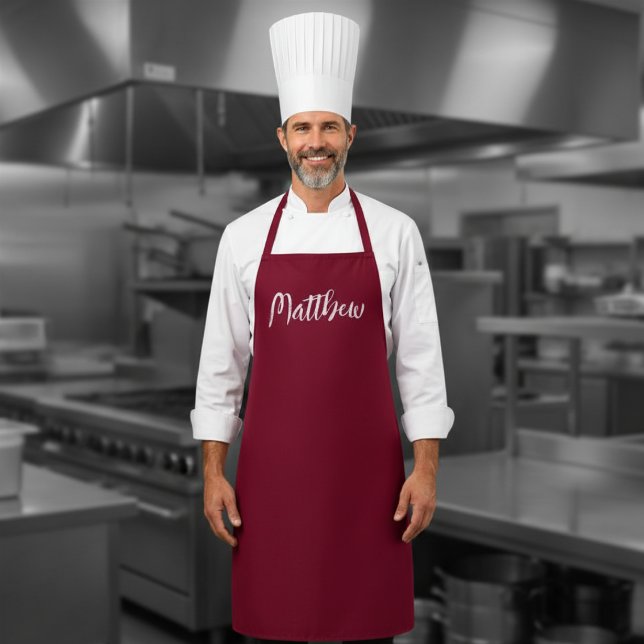 burgundy color   - personalized apron (Creator Uploaded)