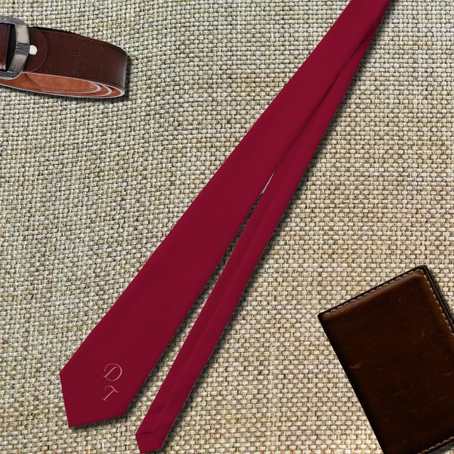Burgundy color   - your monograms neck tie (Creator Uploaded)