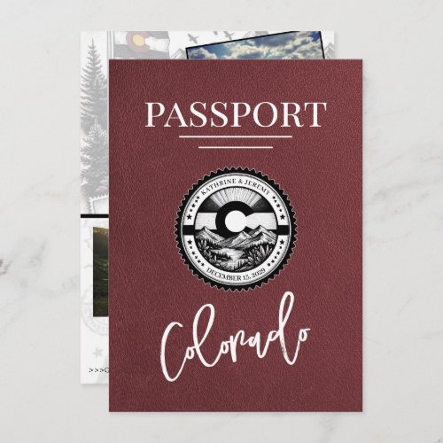 Burgundy Colorado Passport Save The Date