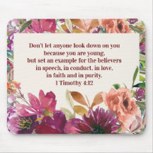 Burgundy Coral Floral Christian Bible Verse