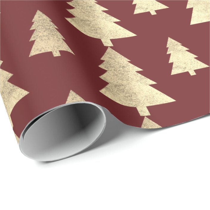 Burgundy Cottage Gold Blush Christmas Tree Maroon Wrapping