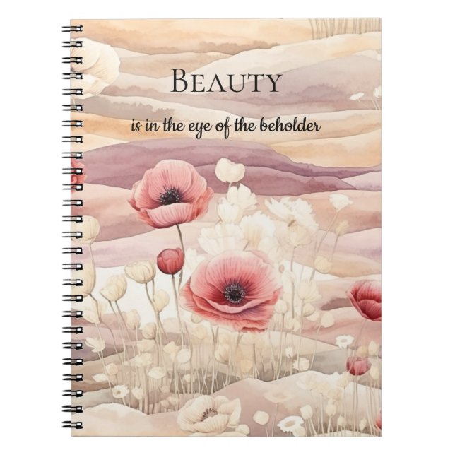 Burgundy Cream Blush Floral   Notebook (Front)